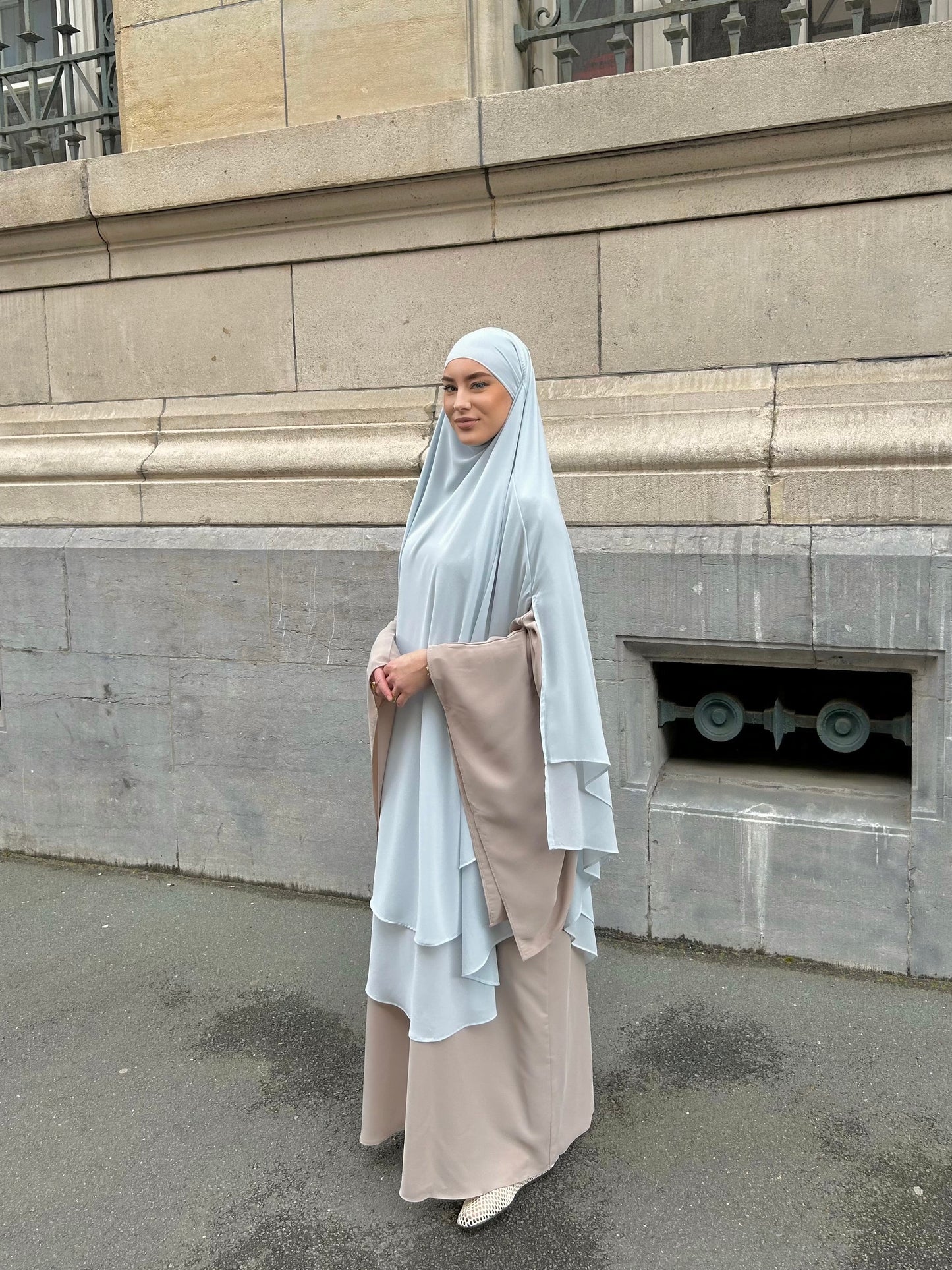 Maxi khimar à fentes mousseline