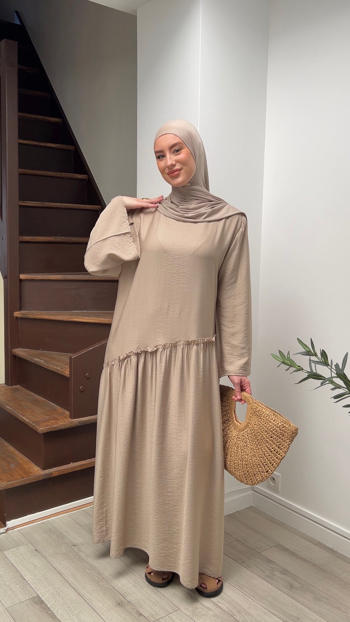 Abaya Solène taupe