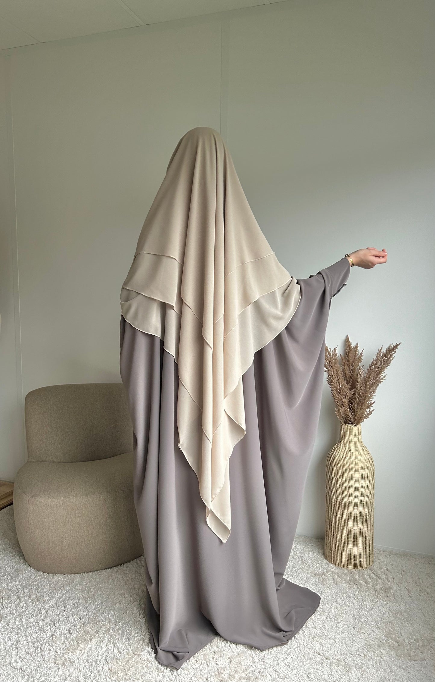 Khimar mousseline 3 voiles