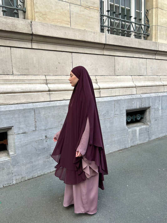 Maxi khimar à fentes mousseline