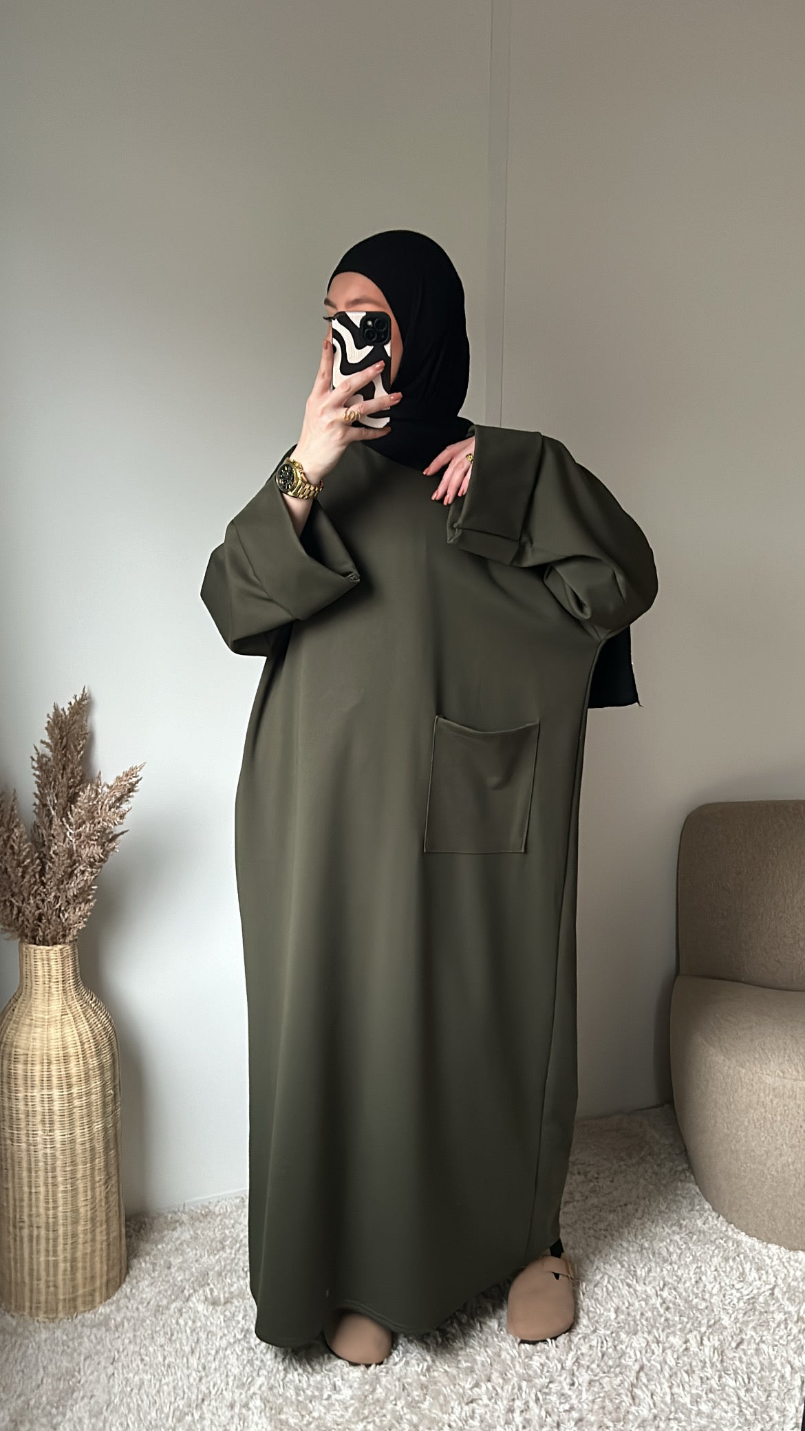 Abaya loose poche