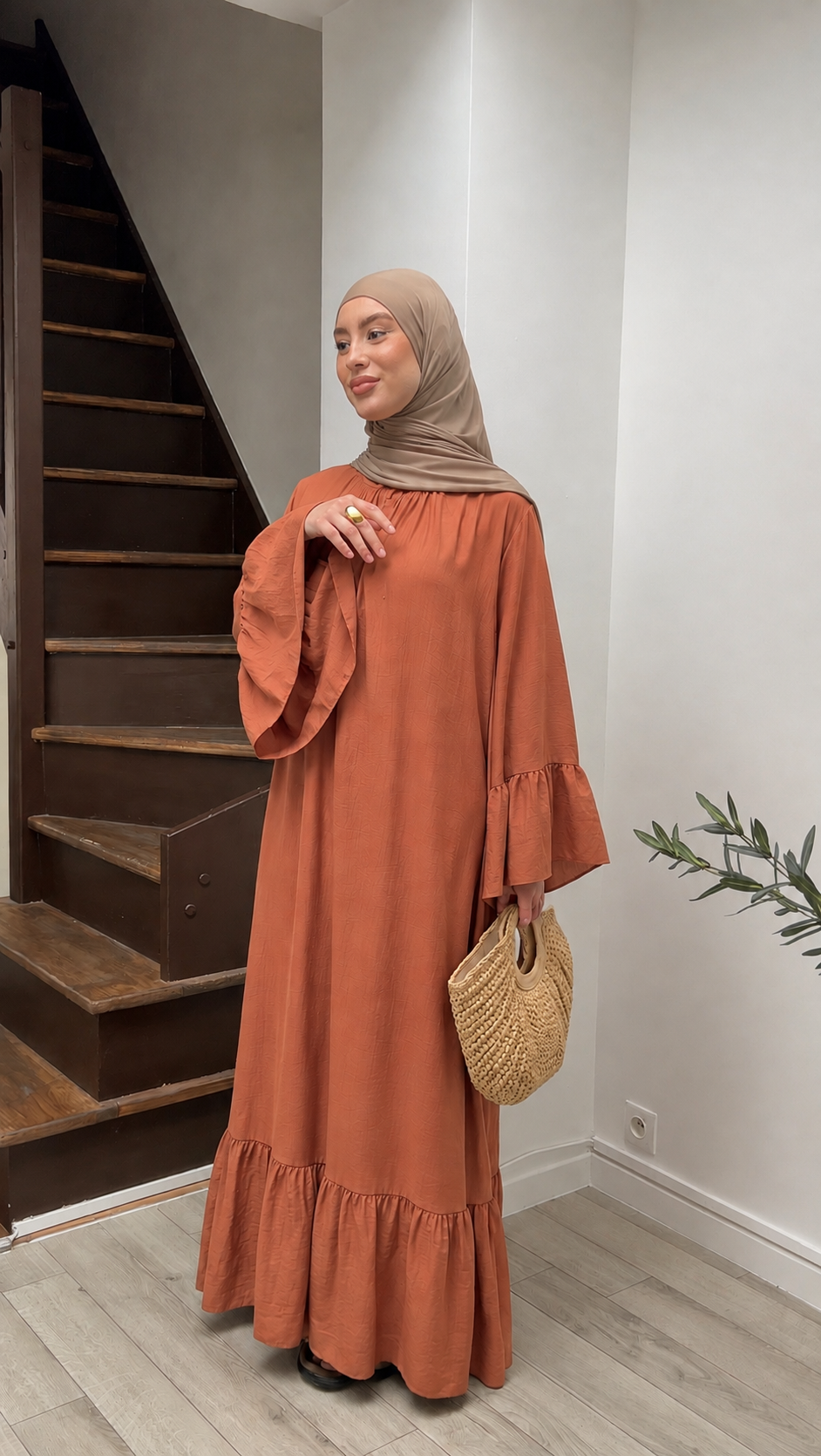 La abaya Bohémia terracota