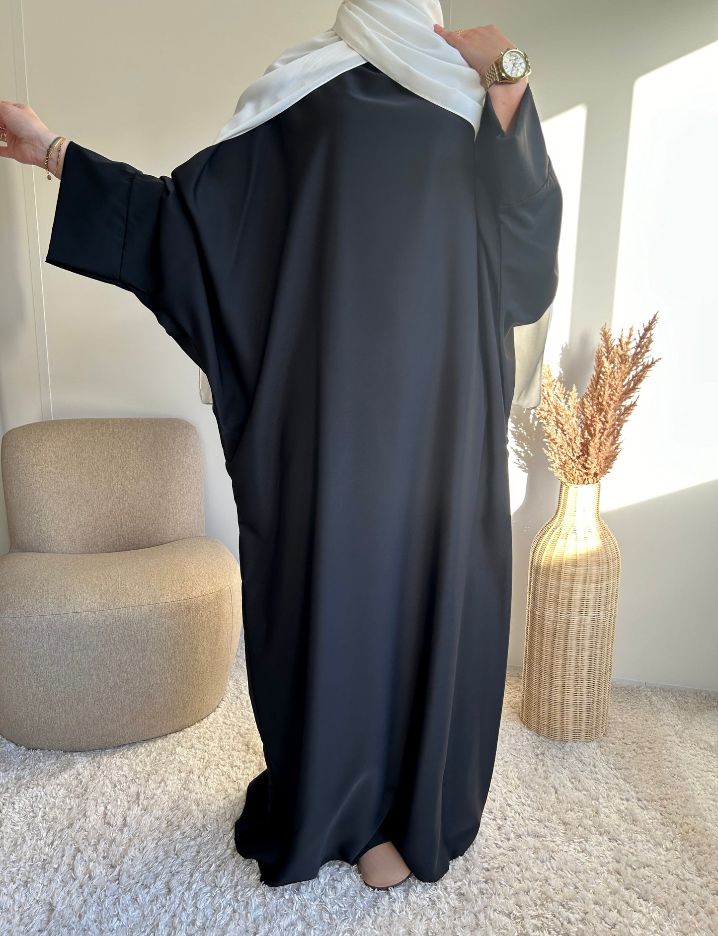 Abaya farasha en soie de Médine