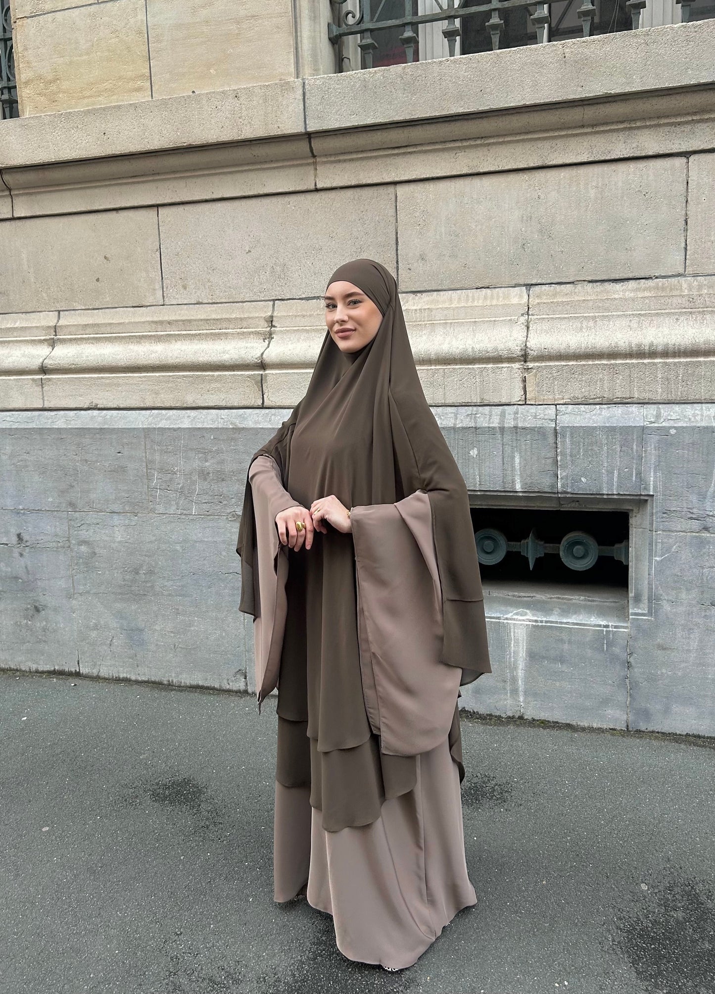 Maxi khimar à fentes mousseline